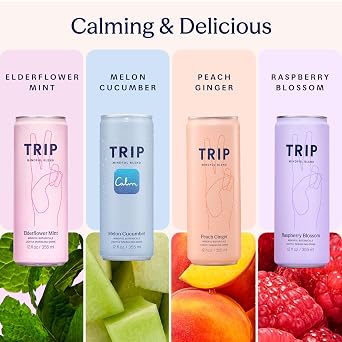 TRIP Calm Drink, Non-Alcoholic Adaptogen Mocktail, Original Variety 12 pack