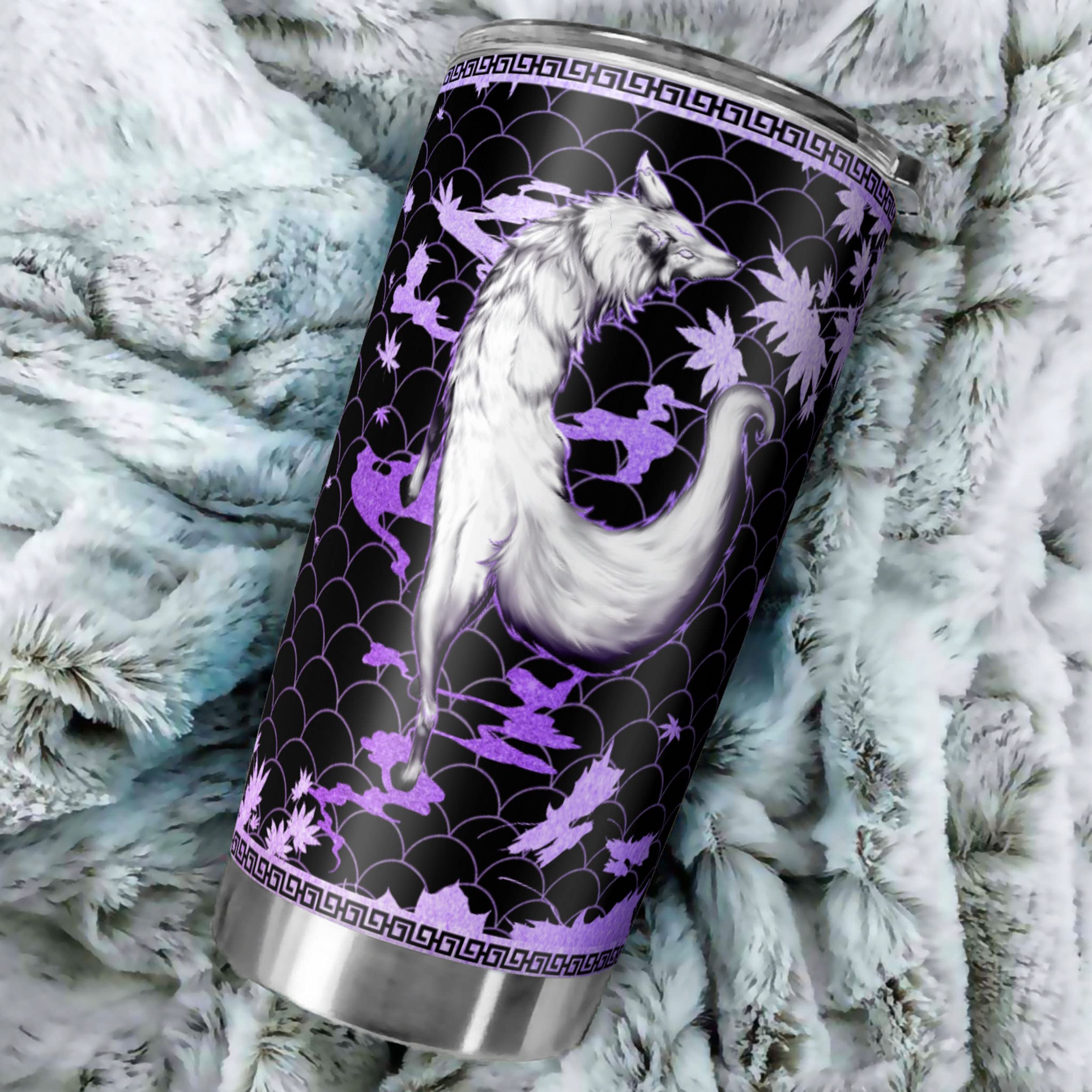 Ynbuyouzhong Japanese Kitsune 20oz Tumbler with Lid Traditional