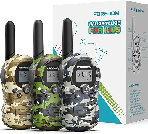 Miniatura 11 de FOREDOM Walkie Talkies para niños, Walkie Talkies de largo alcance para niños y niñas de 3 a 12 años, juguetes geniales del ejército, paquete de 2,