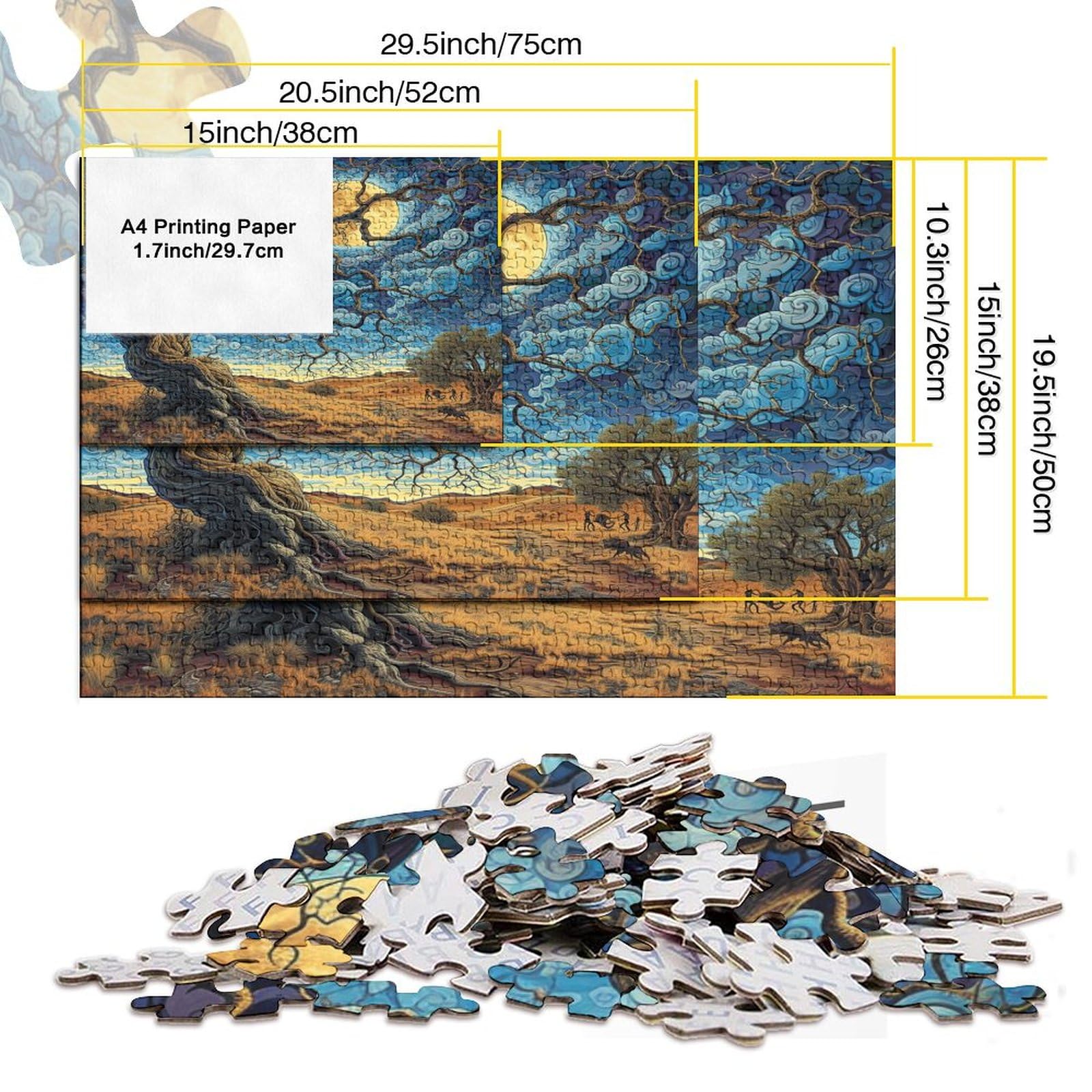 Baum Des Lebens Puzzle 1000 Teile Für Erwachsene – Rundes Pflanzen-Motiv, 67,6x67,6cm, Als Wanddekoration