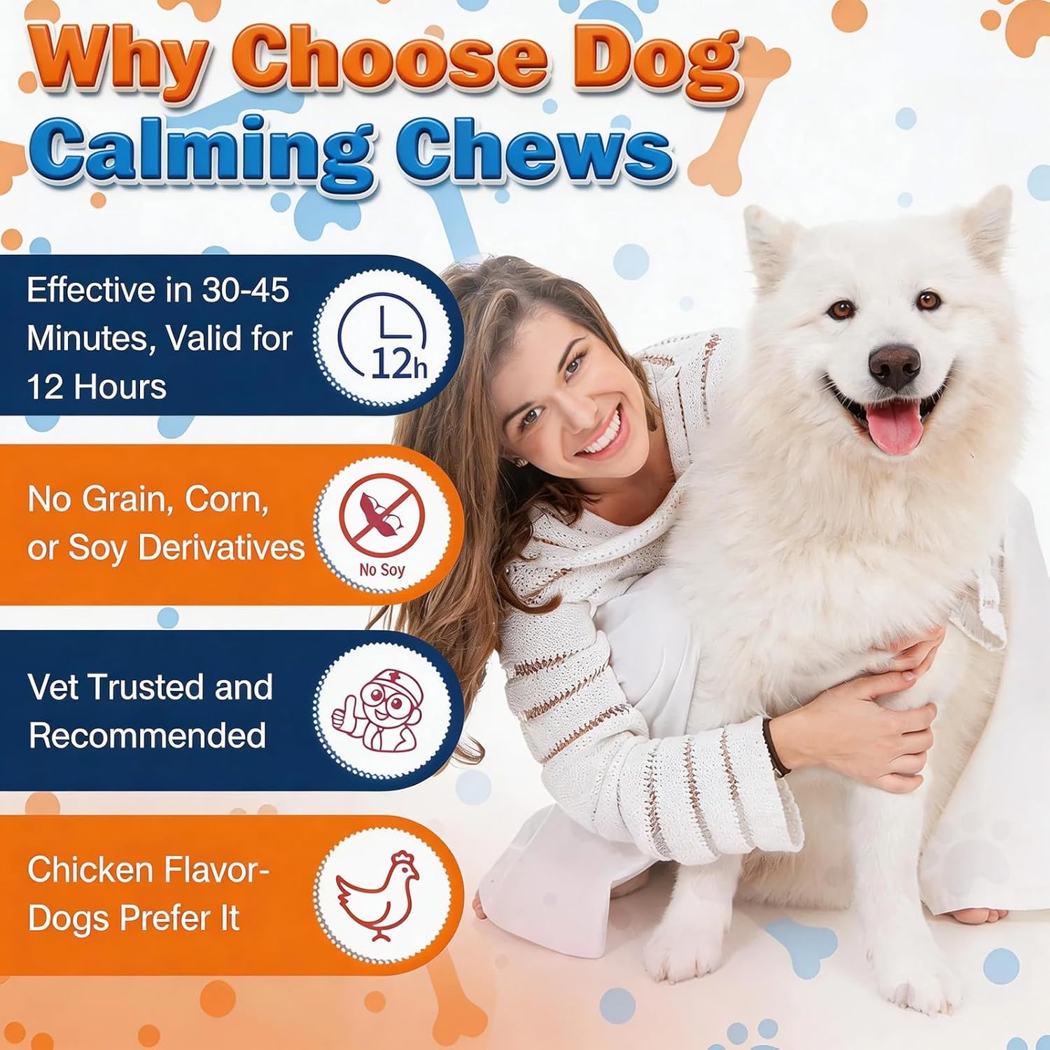 Calming Chews for Dogs 200ct with Melatonin Chicken Flavor