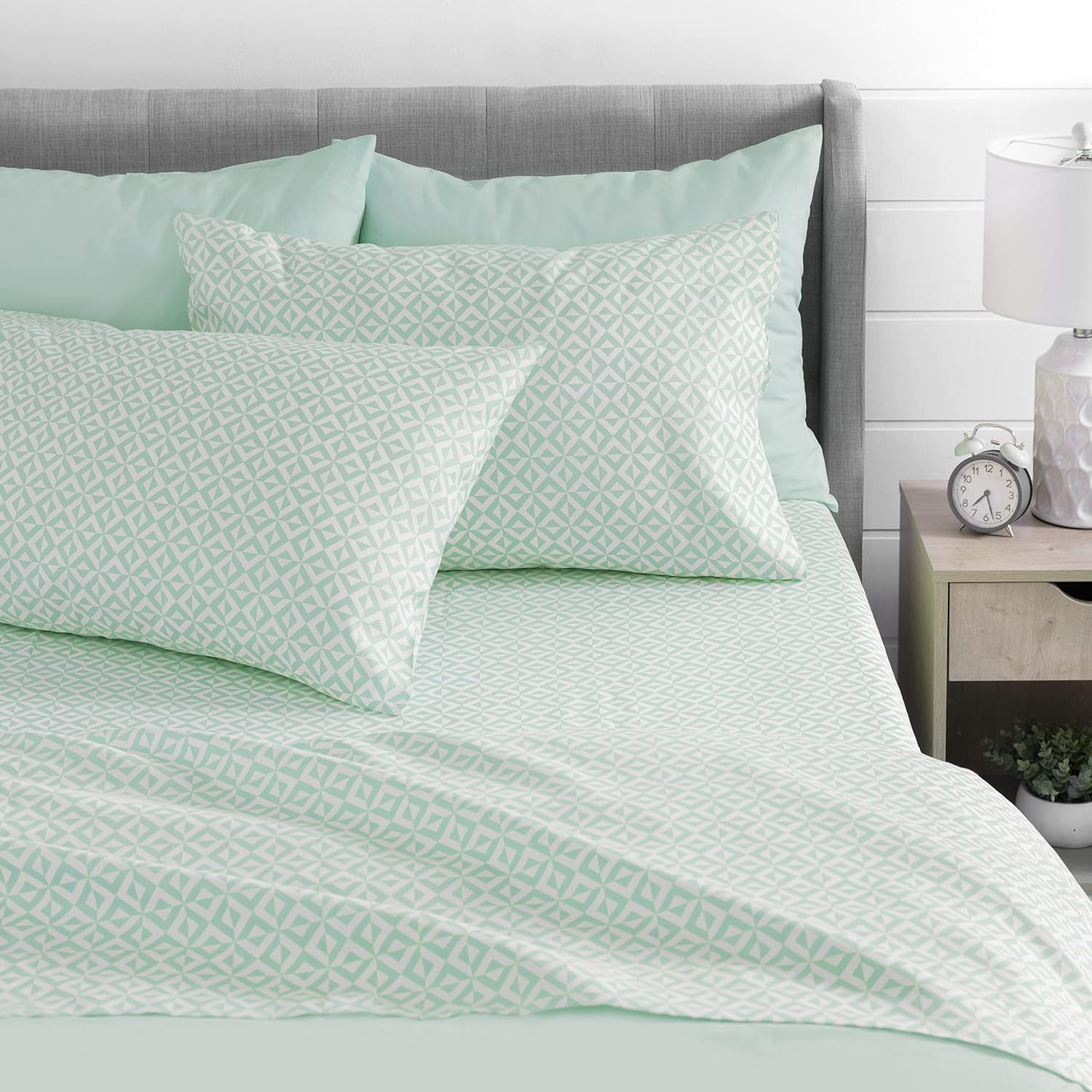 WELSPUN BASICS Queen Size Sheet Set - 4 Piece, Hotel Luxury Bed Sheets - Comfy Cotton Draps de lit, Sabanas - Wrinkle Free & Breathable, Cooling Sheets, Soft, Durable, Easy Care, Deep Pocket - Aqua