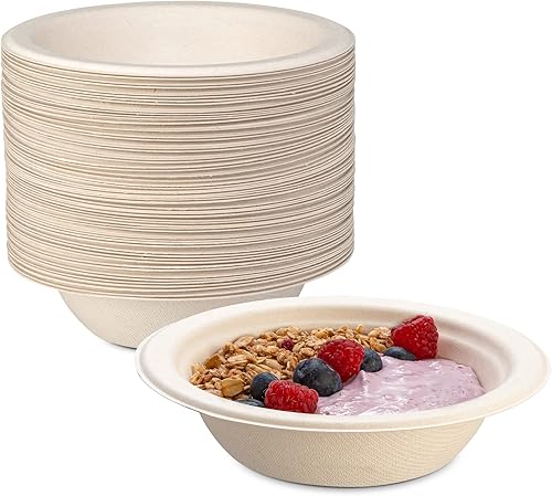 Comfy Package Caja de 750 cuencos de papel 100% compostables, 16 onzas, cuencos de sopa de papel kraft resistentes  Cuencos de caña de azúcar