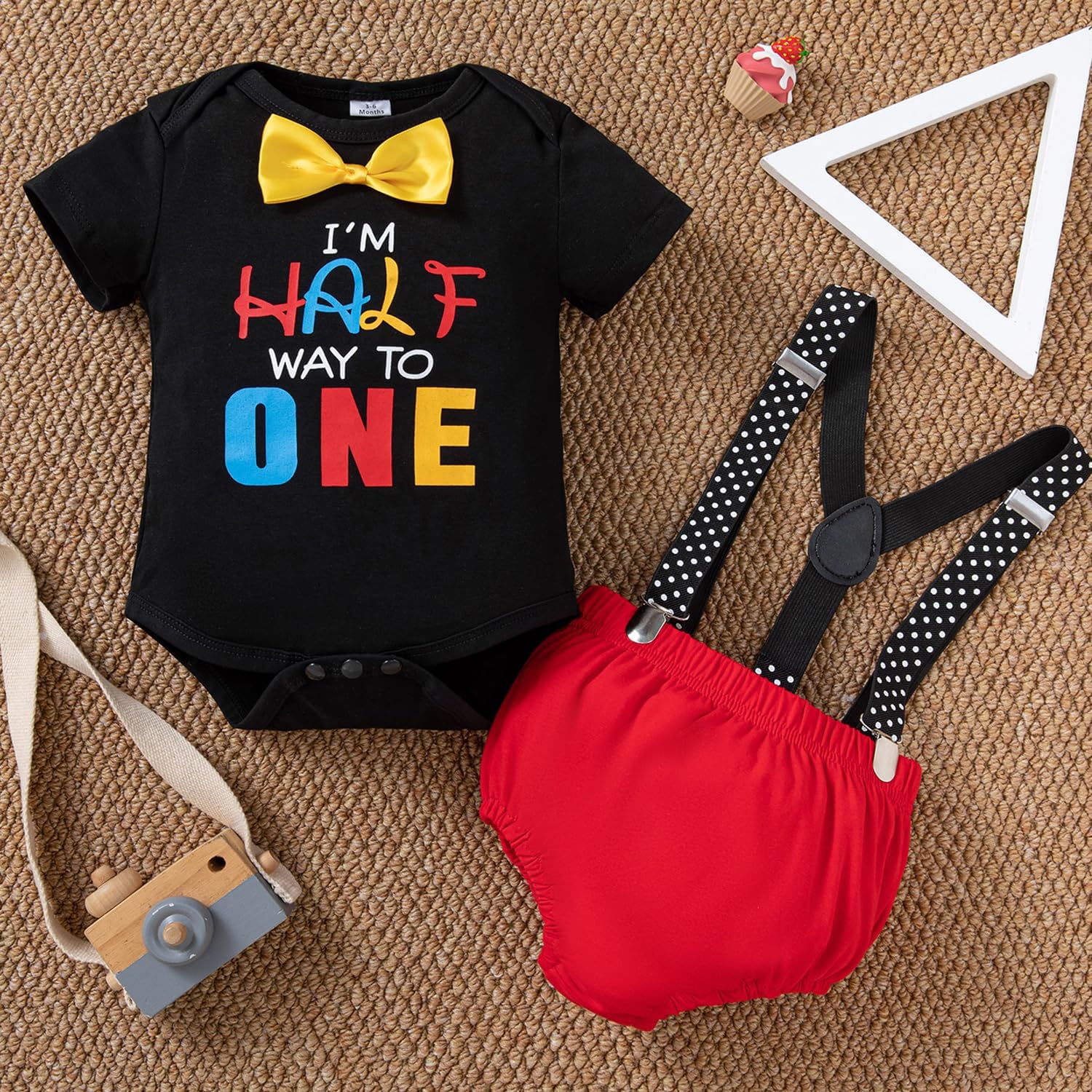 Baby Boy It's My 1/2 First Birthday Outfit Newborn Half Way To One Birthday Pants set 1st Cinco De Mayo Uno Birthday Clothes - Image 6