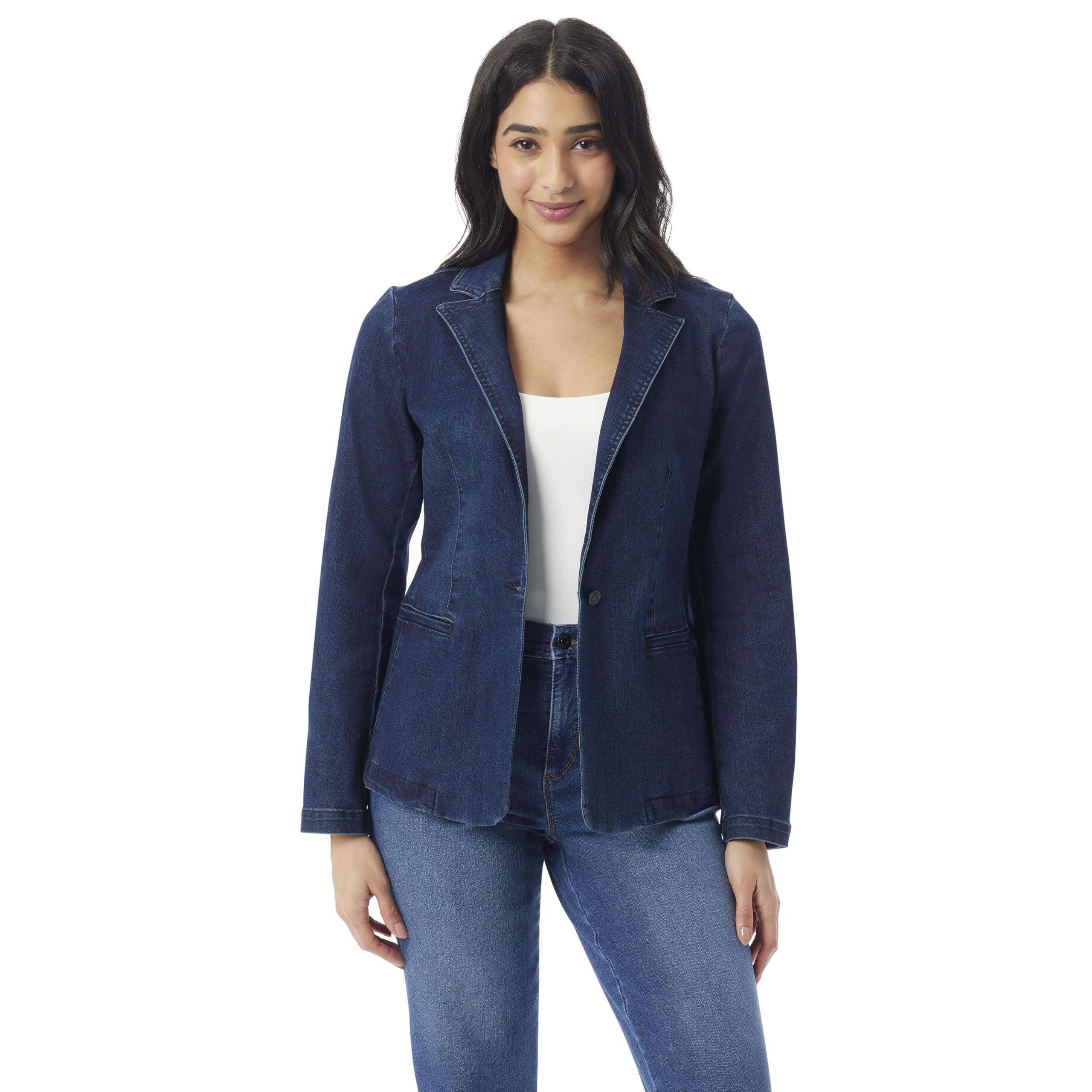 Gloria Vanderbilt Womens Single Button Front Fitted Blazer Standard