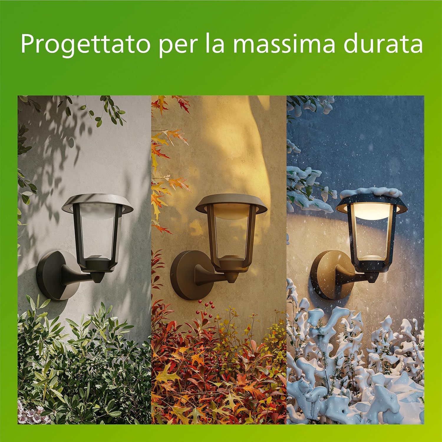 Applique da esterno Philips Nuvy, 800 lm, 2700 K, PowerShield, IP44 resistente alle intemperie, durevole, alluminio, LED integrato, grigio antracite