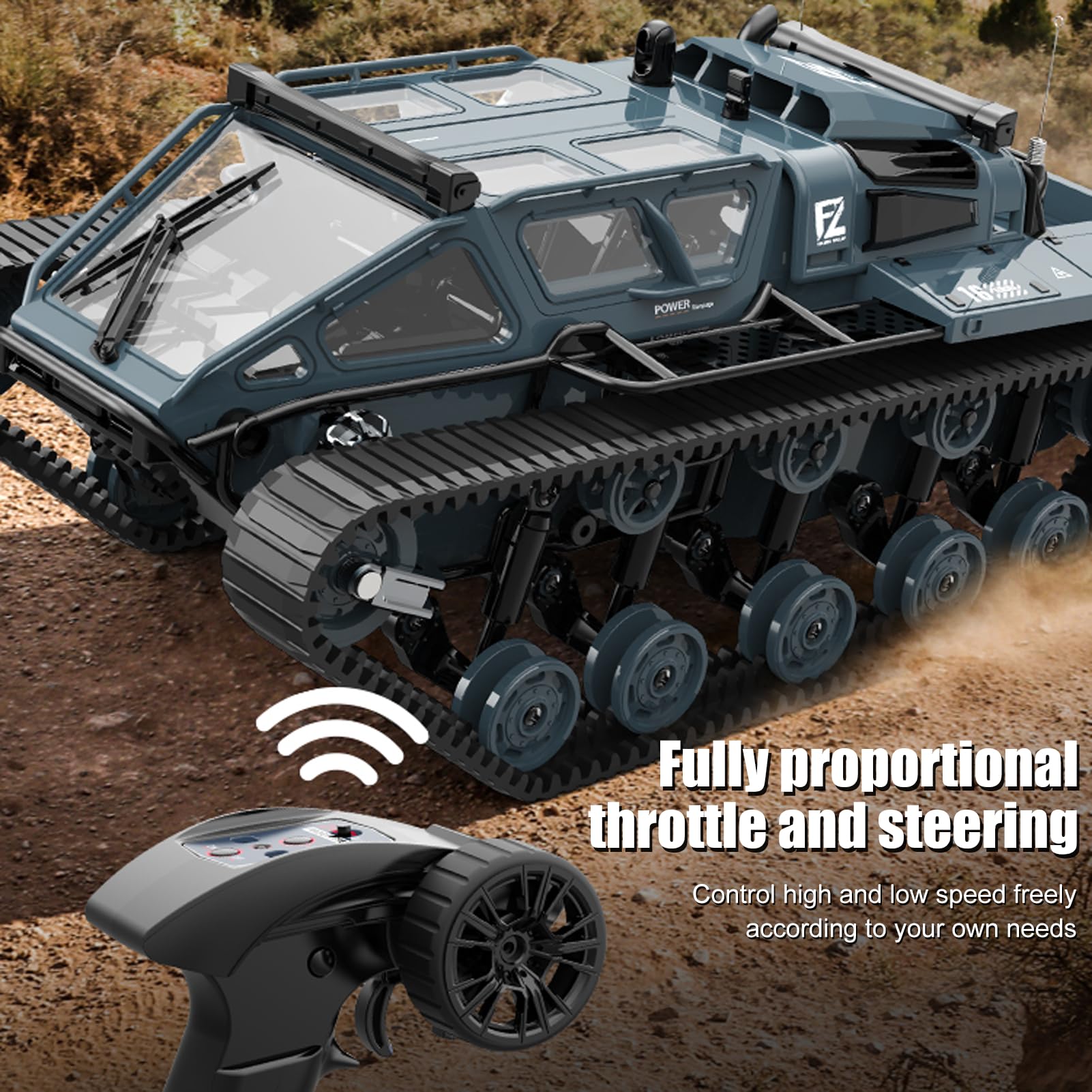 Pretfy Réservoir télécommandé, Jouets de Cascade Tout-Terrain Rotatifs à