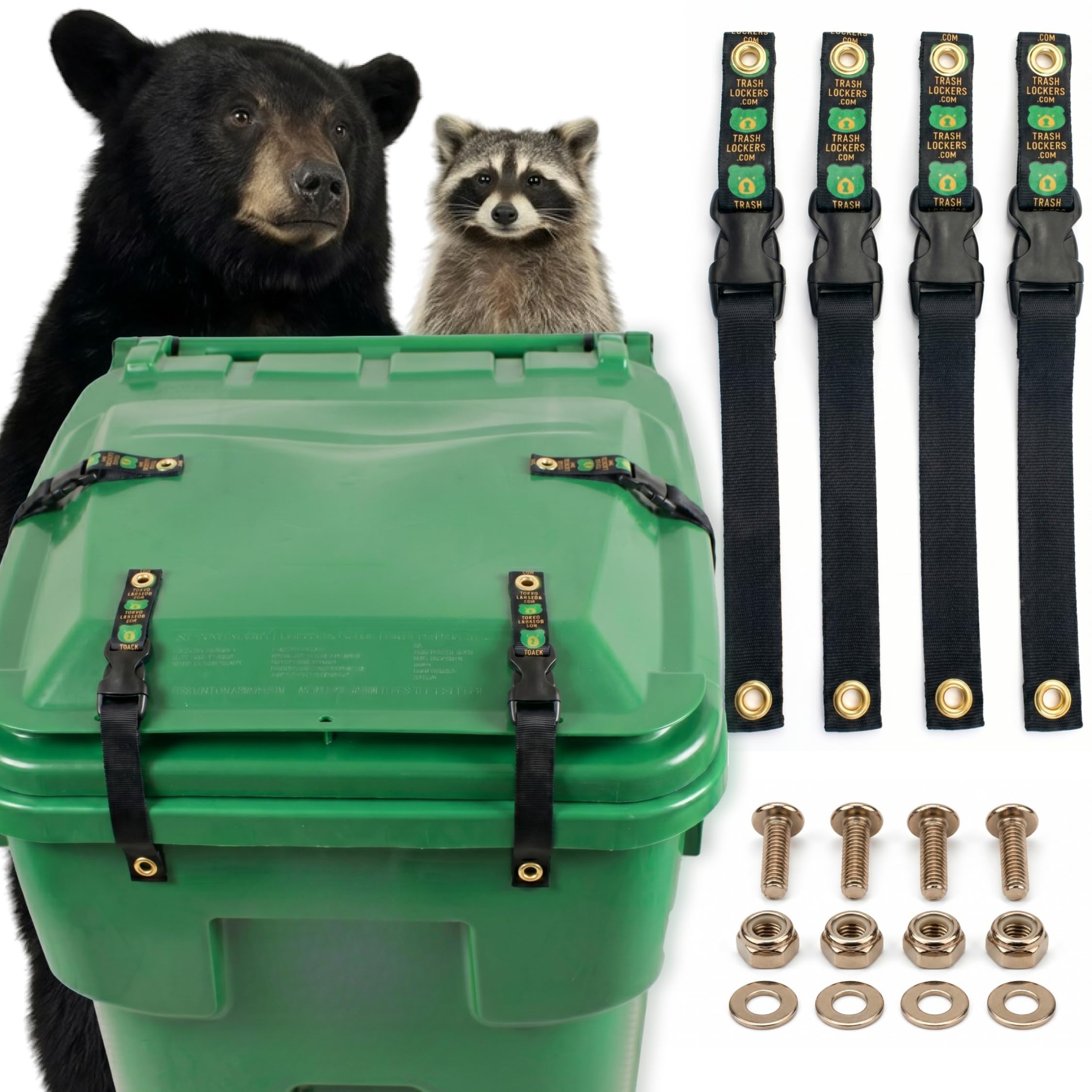 Bear Proof Trash Can Lock Straps - Ultimate Security -1