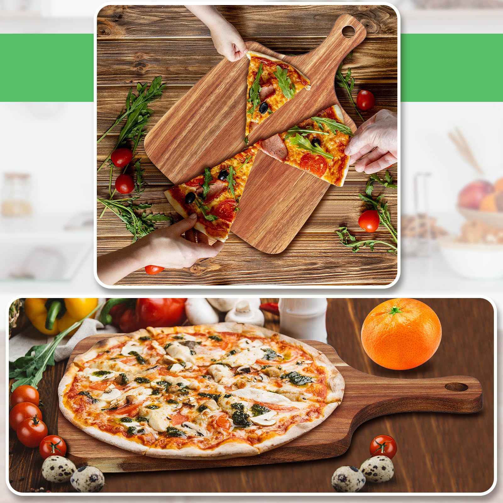 Vesici 12 tablas de cortar con asa de madera de acacia de 30,5 x 21,5 cm, para servir despedidas de soltera, aperitivo, tabla de charcutería con asas, regalo de boda para pareja, para cocina, carne
