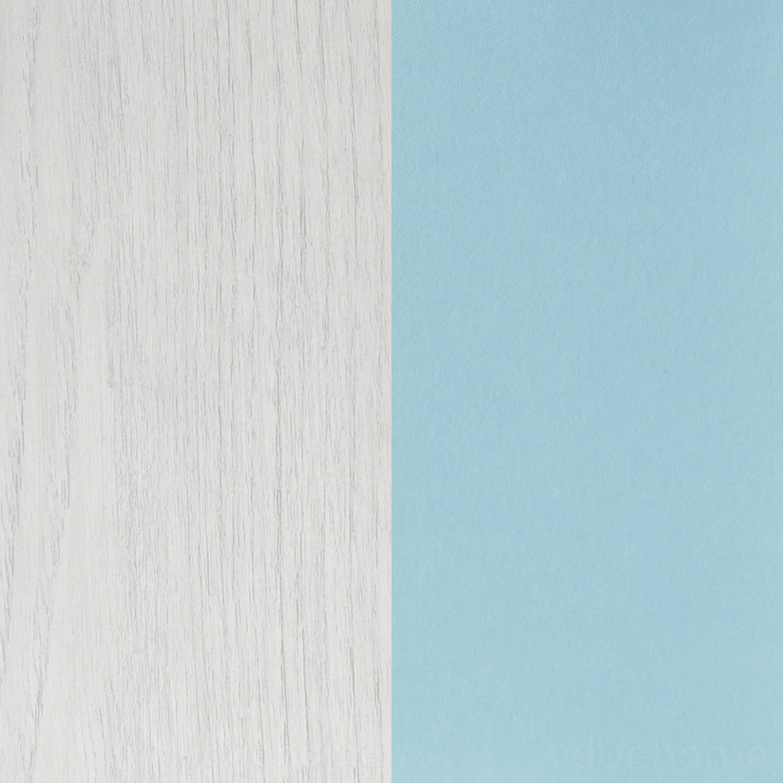 duehome | Armario Juvenil, Modelo Yuki, Acabado en Color Blanco Alpes y Verde Acqua, Medidas: 90 cm (Largo) x 200 cm (Alto) x 52 cm (Fondo)