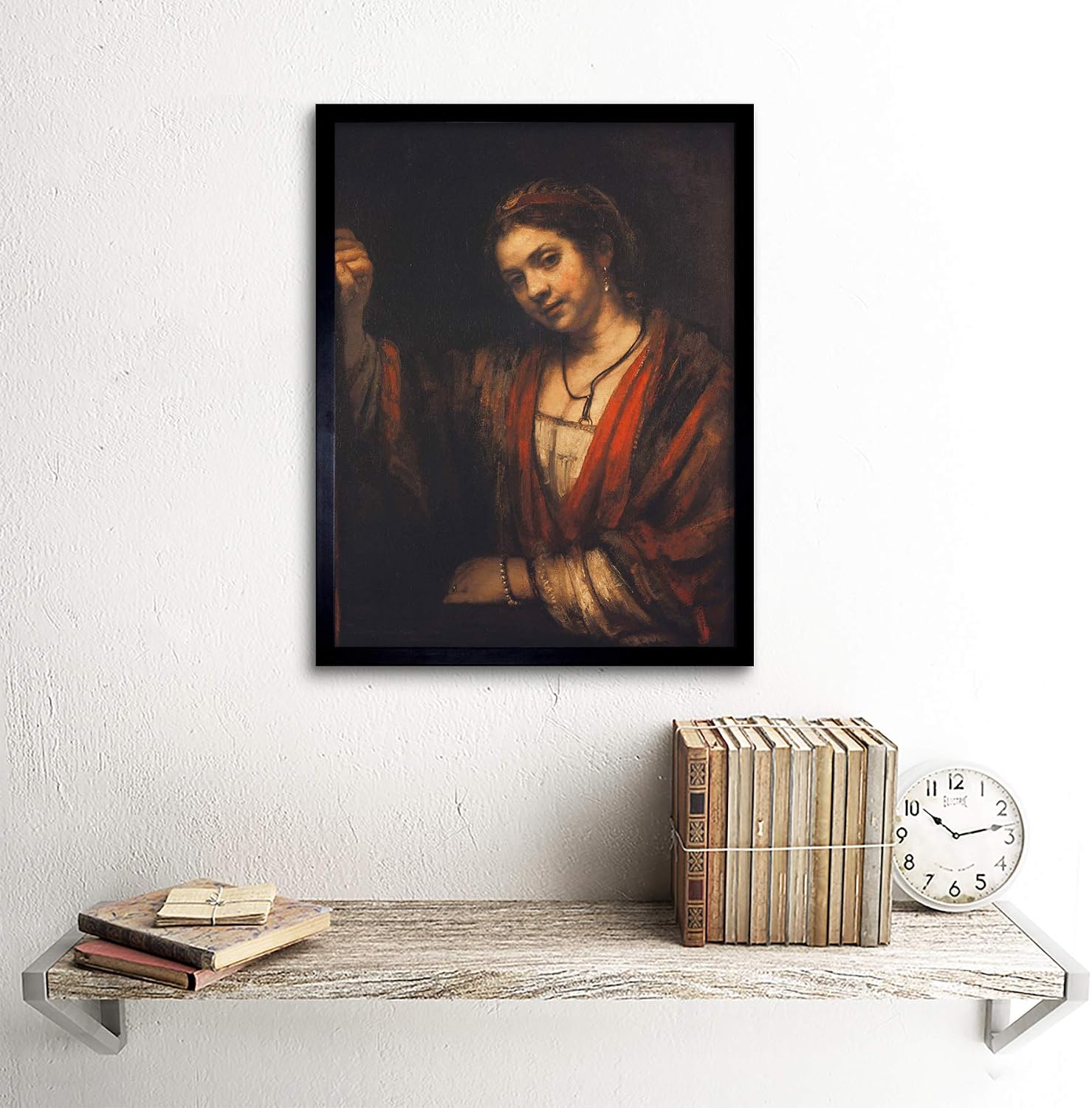 Rembrandt Portrait Of Hendrickje Stoffels Art Print Framed Poster Wall Decor 12x16 inch