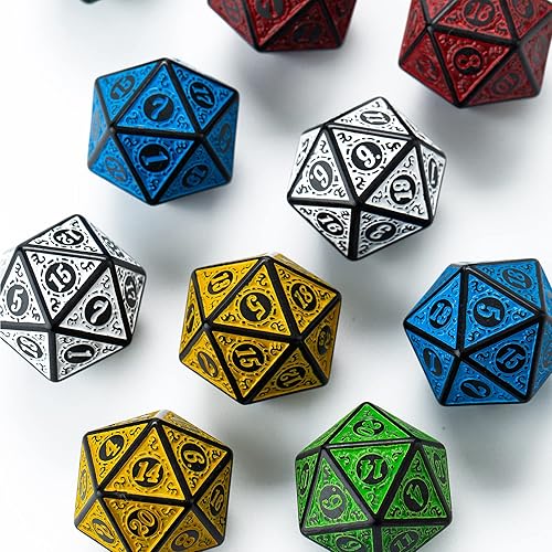 Vista 81 de SmartDealsPro Paquete de 10 dados poliédricos D20 de 20 caras para juego de mesa DND RPG MTG (mezcla de colores)