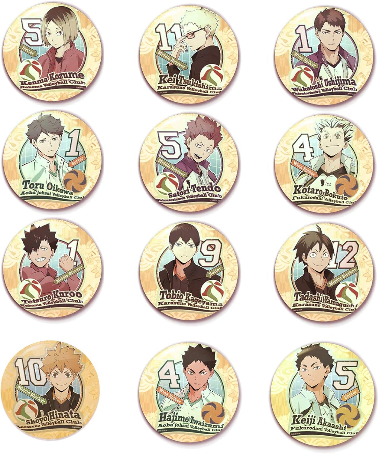 ハイキュー!! 菅原孝支 原作缶バッジ 第5弾 12点セット