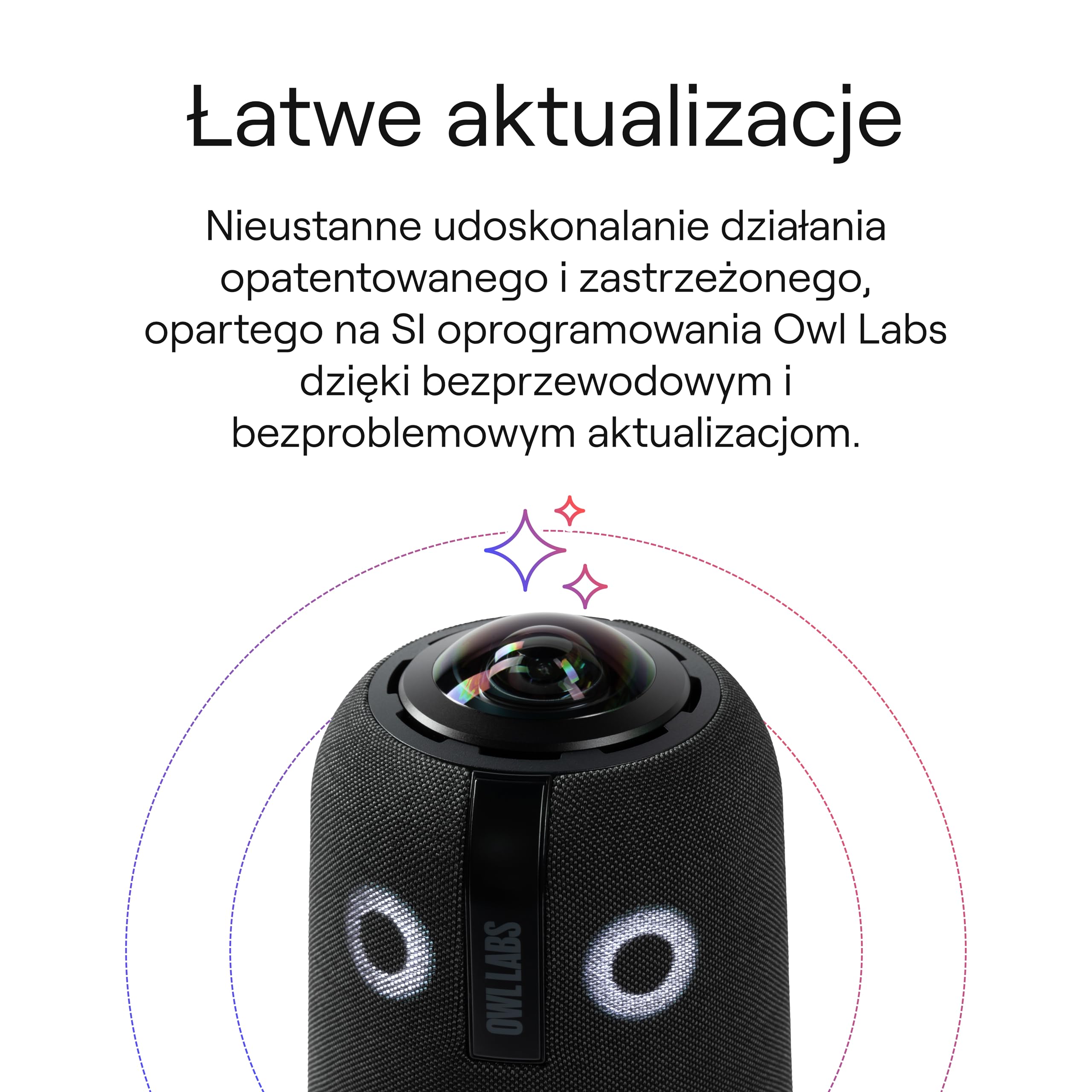 Owl Labs Meeting Owl 4+ 360° 4K Inteligentna Kamera do Wideokonferencji z Mikrofonem i Głośnikiem (Auto-fokus mówcy, Inteligentne przybliżanie, Redukcja szumów, Certyfikowana Microsoft Teams)