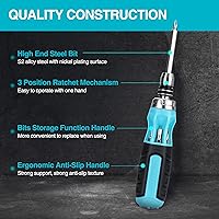 Vista 3 de DURATECH 2PCs Ratcheting Screwdriver Set, 12-in-1 Multi-bit Standard/Stubby Screw Driver Set, Premium S2 Steel, Innovated Bits Quick-Load Mechanism
