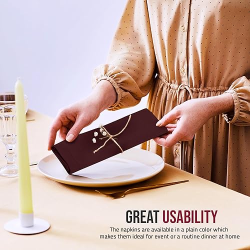 Miniatura 8 de Utopia Home Servilletas de tela burdeos (paquete de 12, 17 x 17 pulgadas), servilletas de cena ideales para fiestas, bodas y almuerzoscenas