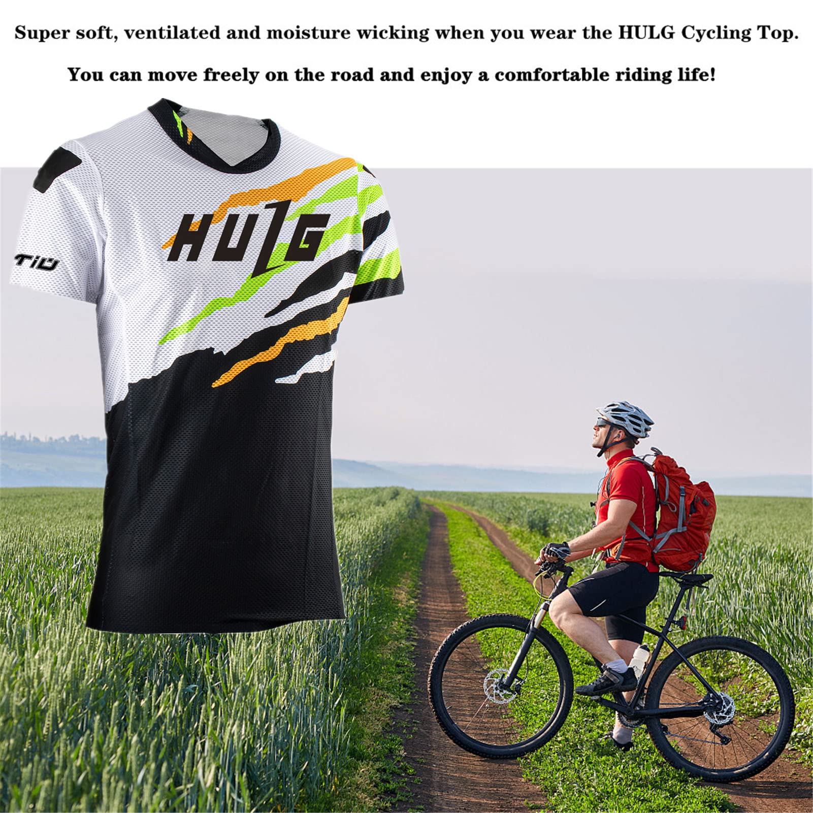 Maglia MTB Da Uomo Manica Corta,maglia Da Discesa,motocross Camicia Da Mountain Bike,consistenza Morbida, Assorbimento Dell'umidità MTB BMX