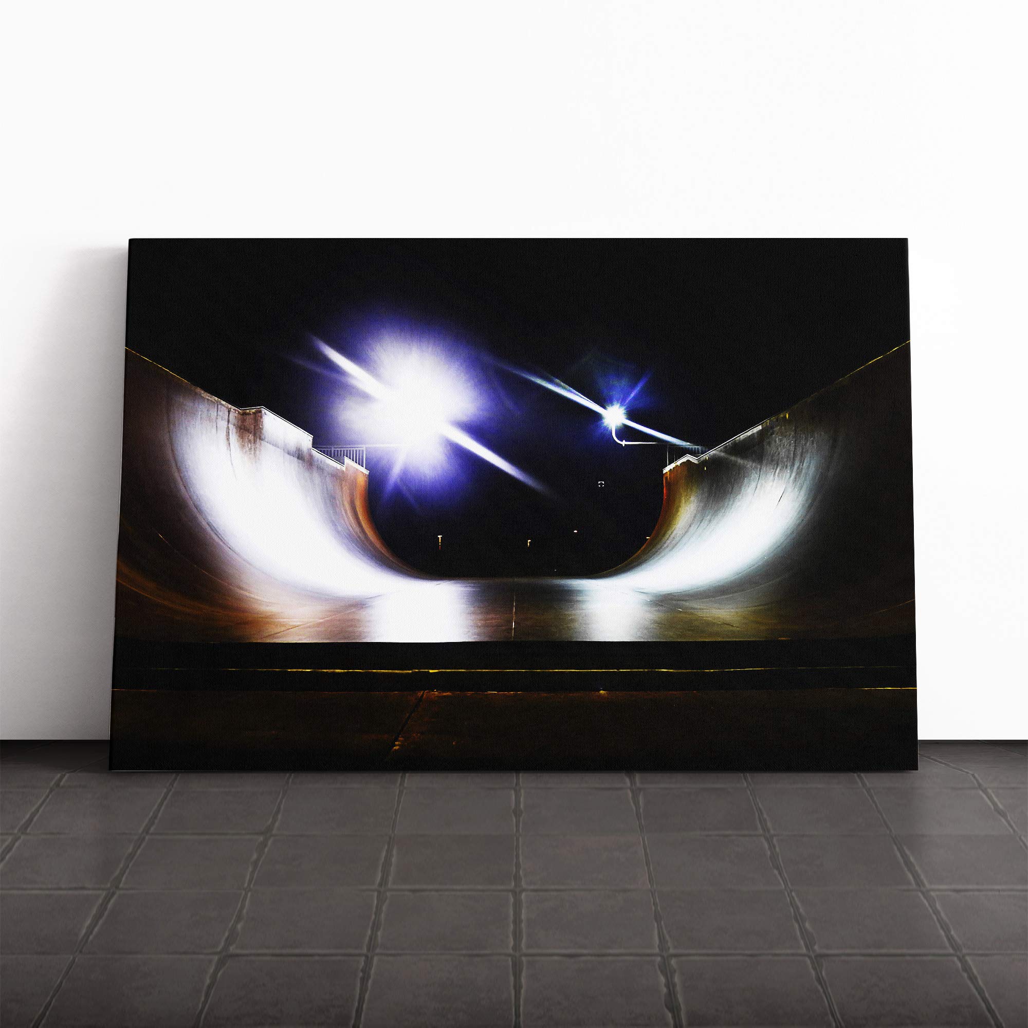 Halfpipe Skateboarding Canvas Print | Gallery Wrapped 30mm Frame Wall Art | 20x14 inches | Ready to Hang | Modern Picture | Living Room Bedroom Lounge Office