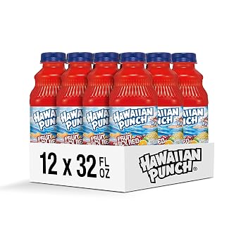 Hawaiian Punch Fruit Juicy Red Fruit Juice Drink, 32 Fl Oz Bottle (Pack Of 12), Caffeine-free, Carbonation-free, Gluten-free, Excellent Source Of Vitamin C, Less Than 100 Calories