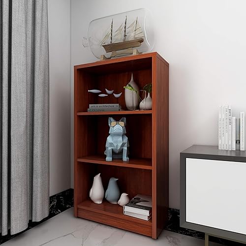 Miniatura 2 de Sunon Estantería de madera de 3 estantes independientes, estantes de exhibición ajustables para biblioteca de oficina en casa, espacio pequeño y