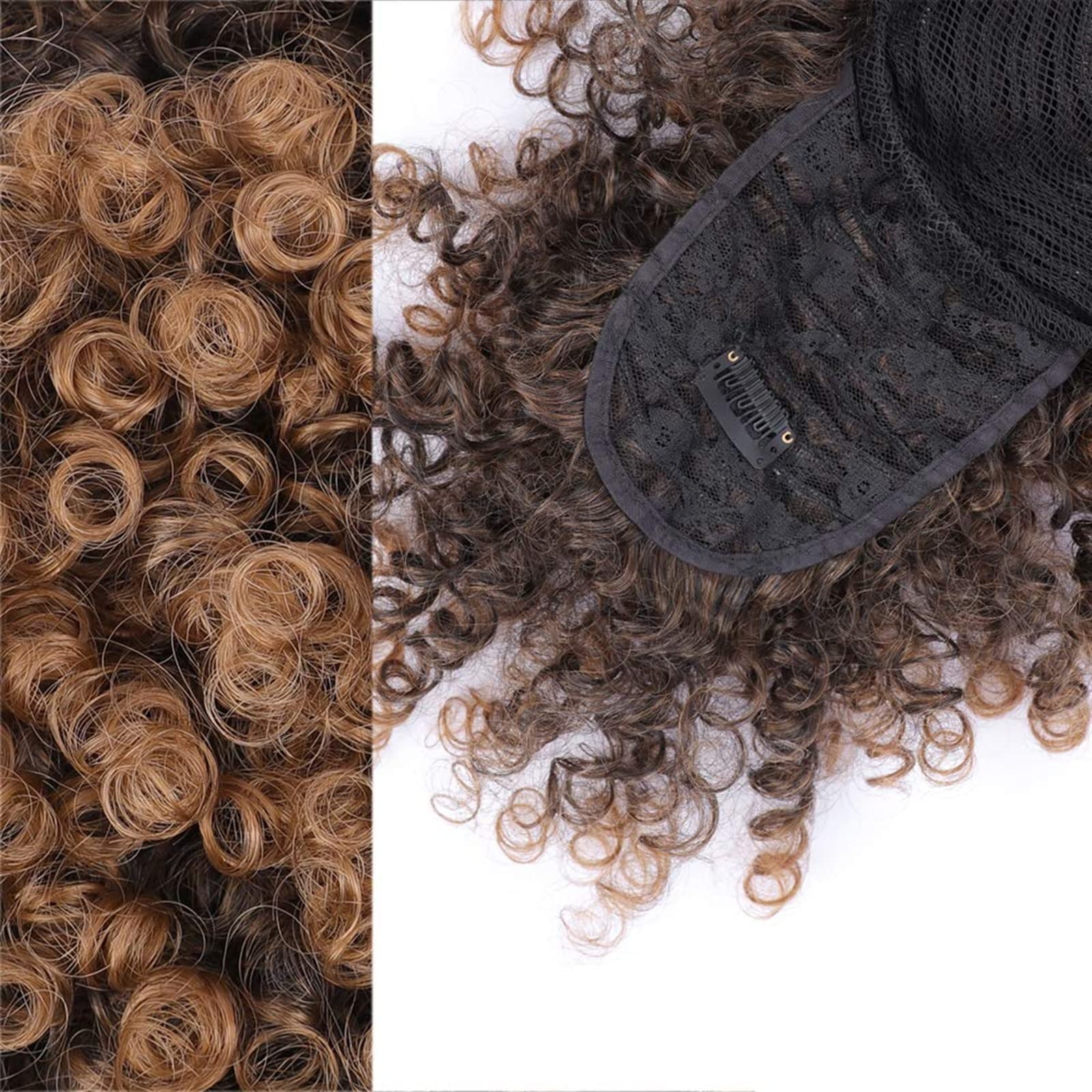 Frauen Haar Chignon Drawstring Drawstring for Hohe Blase Haar mit Pony Stück Haar Für Unordentliche Dutts (Color : Q35 1BT613)