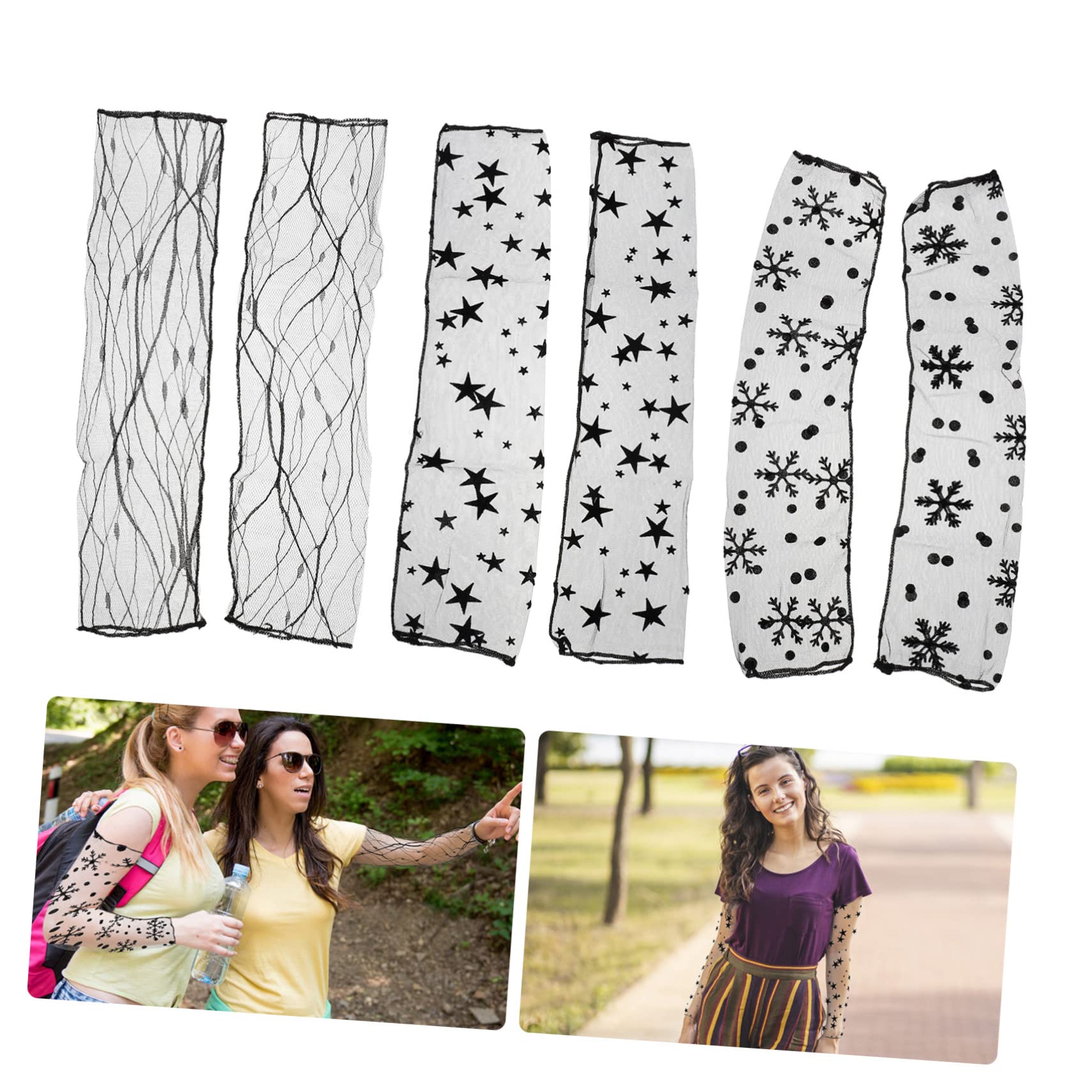 Manchons de Bras en Dentelle Ultra-fins pour Femmes, Protection Solaire sans Doigts, Confortables et Élégants, Lot de 3 Paires pour Conduite et Randonnée