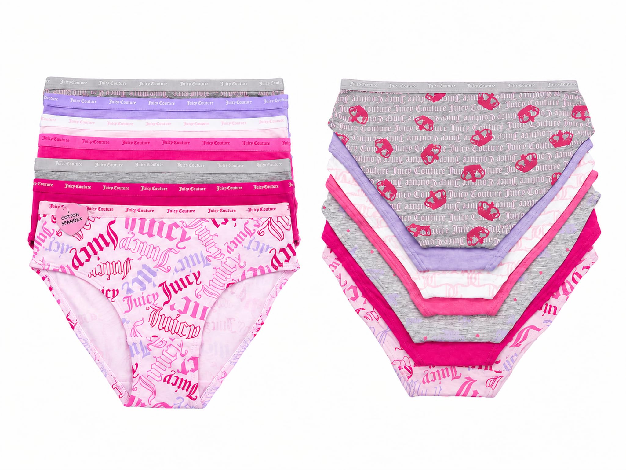 Juicy Couture Mädchen Bikini Slip Unterwäsche 7er Pack