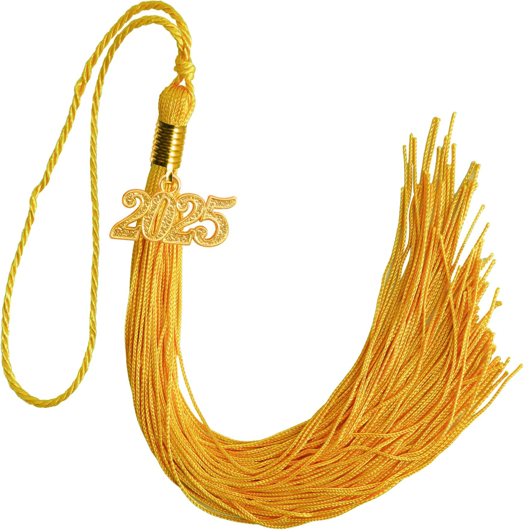 GraduationMall Single Color Graduation Tassel with 2020 Year Charm 9" Gold