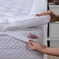 Pillow Top Queen 400 Fios Micropercal – Enchimento Grosso 600g/m², Antipilling, Respirável, Com Elástico nos 4 Cantos e Qualidade Premium (Branco, Queen)