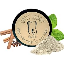 Organic Vegan Fluoride Free Remineralizing Tooth Powder Sensitivity Formula, Cinnamon and Clove Flavor, Value Size Up to 6 Month Supply I Teeth Whitening, Natural Numbing, Reduce Pain