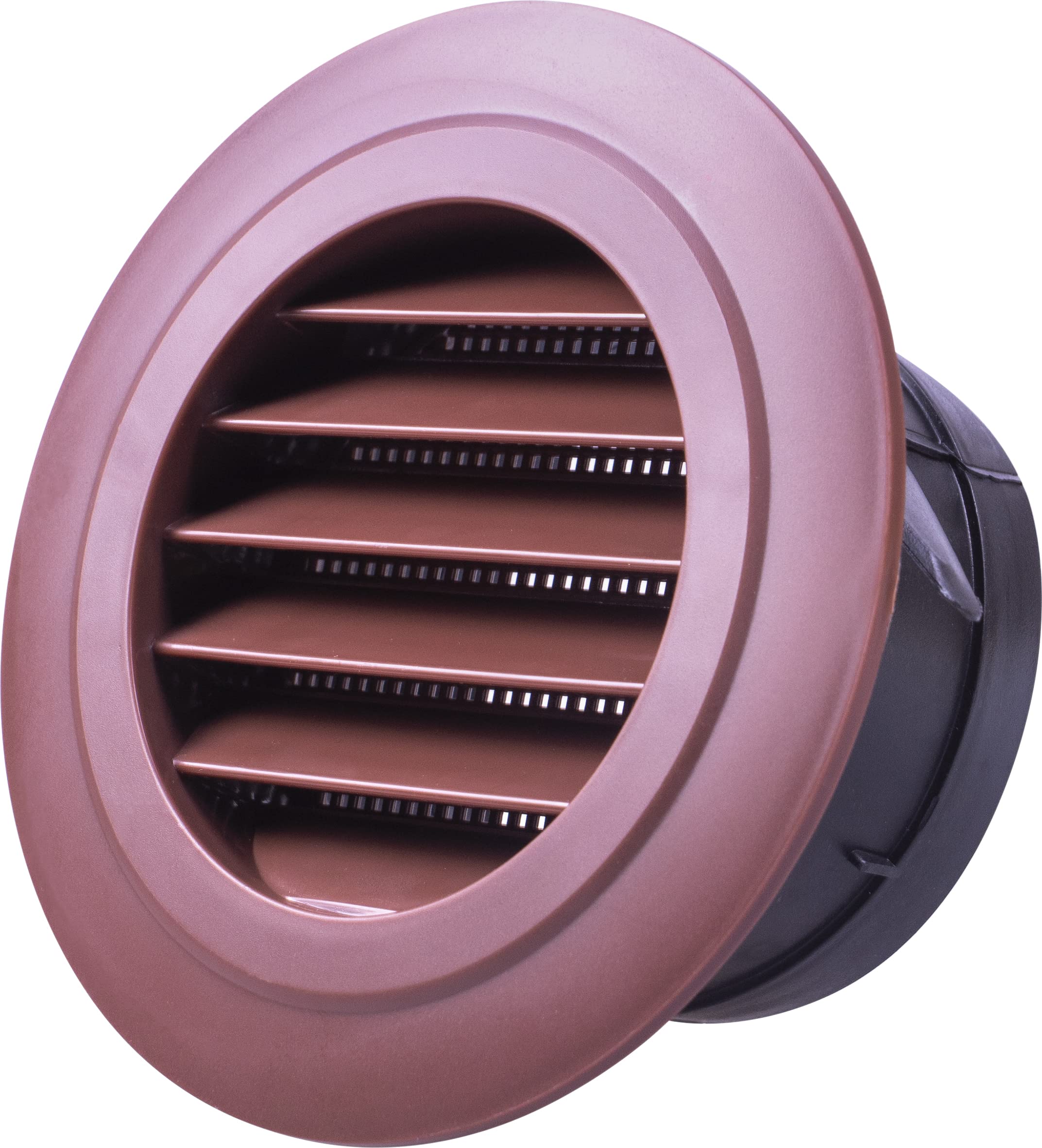 Wall Air Vent with Built in Mesh Screen 100mm Diameter - Ideal for Ventilation in The Home and Helping to Reduce dust Intake (Brown)
