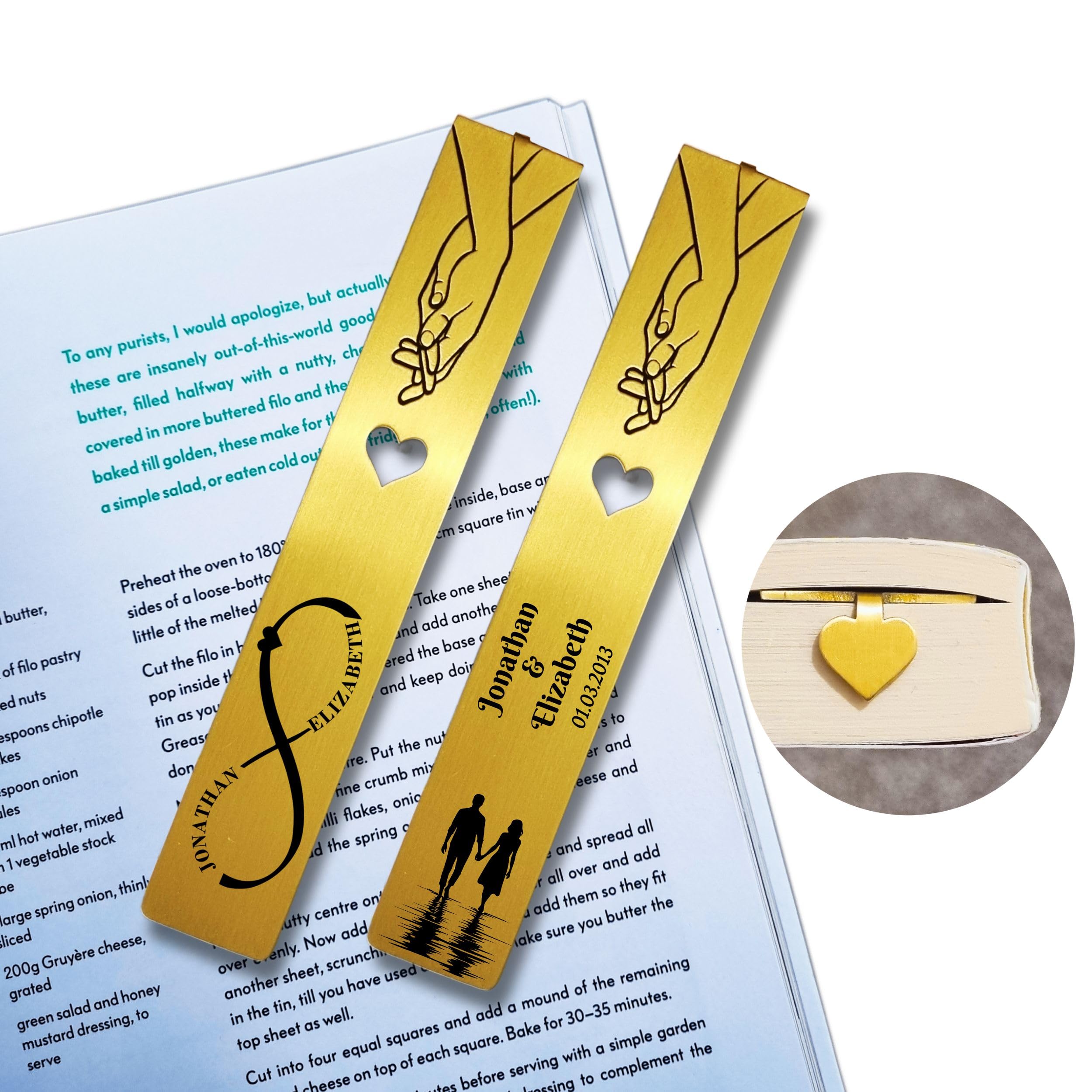 Personalised Brass Anniversary Gift 21st Wedding Anniversary Gift for her Wife Husband Present for Couple Brass Bookmark 21 Years Present