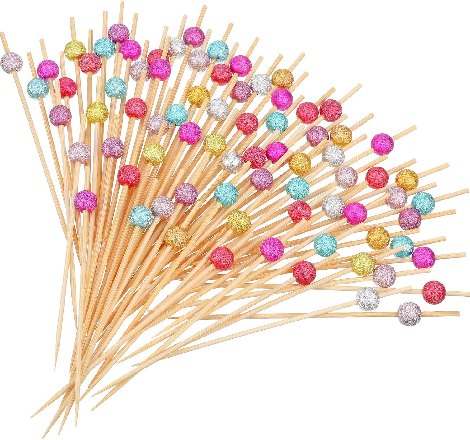 120 Counts Fancy Toothpicks for Appetizers Faux Pearl