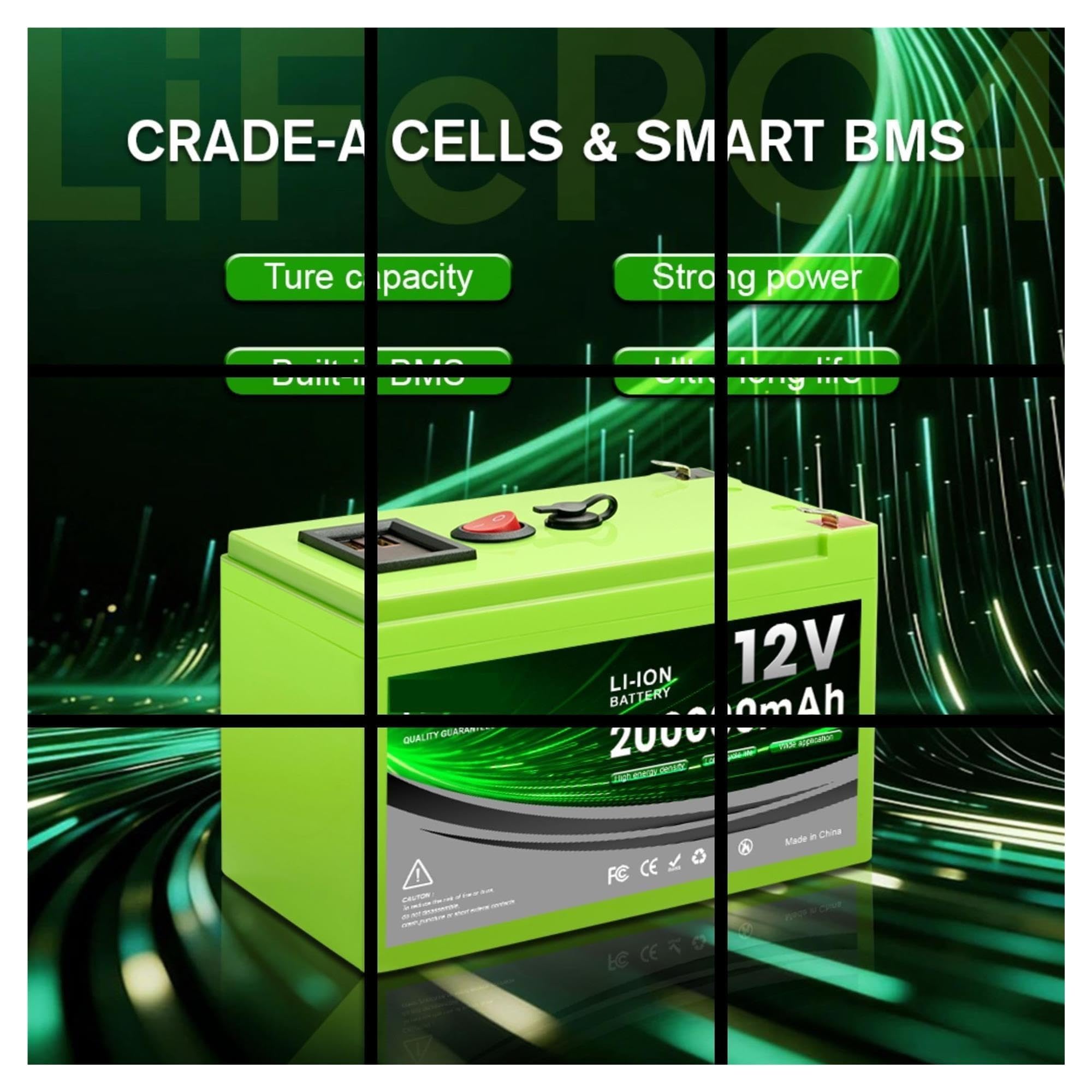 Batteria al litio 12V 150AH BMS integrata