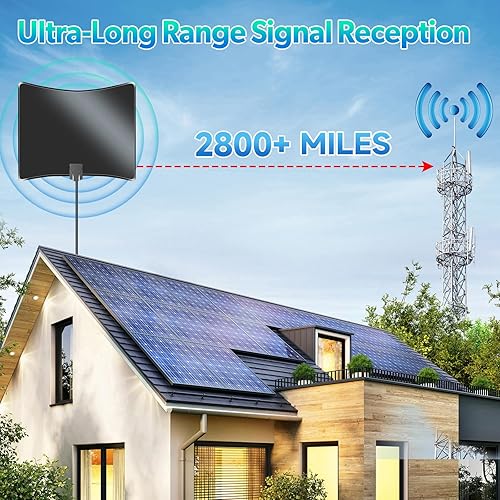 Miniatura 3 de Antena de TV mejorada 2026 para Smart TV en interiores, antena de TV HD de más de 2800 millas para canales locales, antena HDTV para TV antigua con