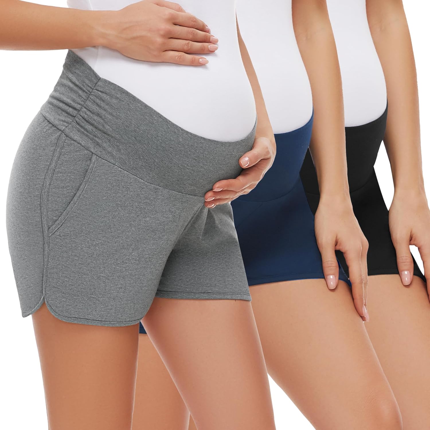 PACBREEZE Women's Maternity Shorts Lounge Pajama Workout Running Casual Summer Pregnancy Shorts, S-XXL - Image 5