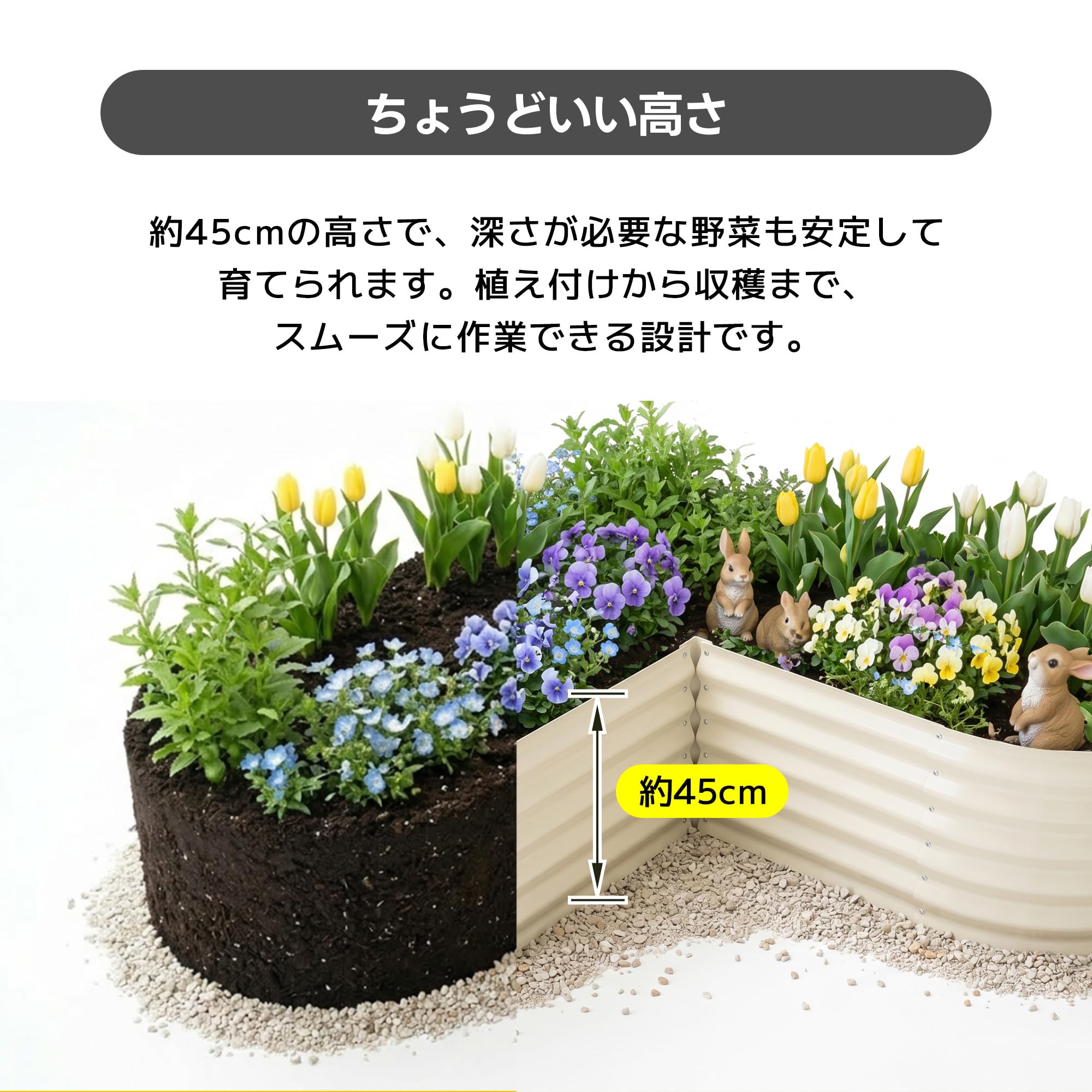 Amazon.co.jp: レイズドベッド L字型 ガーデンベッド スチール製 大