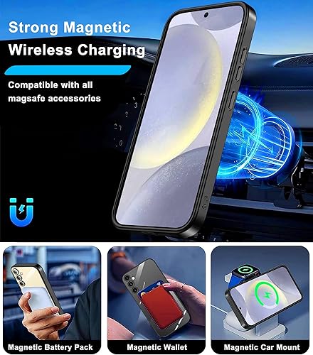 Miniatura 3 de xiusiteli Funda para Samsung Galaxy S24 Plus con soporte magnético compatible con MagSafe Protección contra caídas Kickstand Funda protectora de TPU