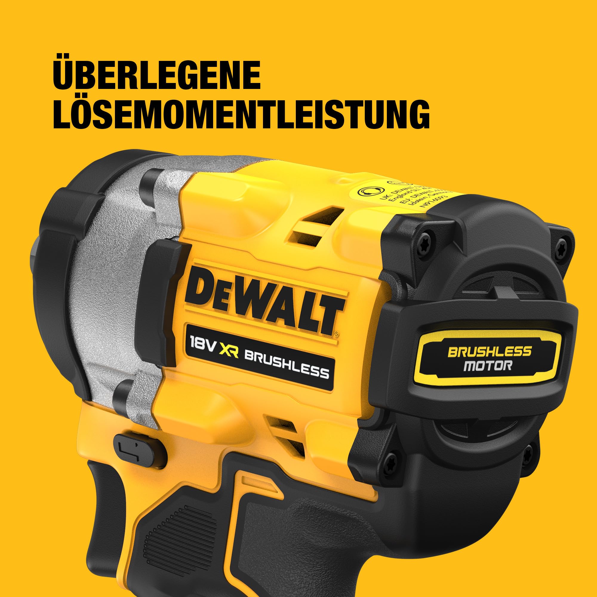 DEWALT 18V XR Brushless Kompakter 1/2"-Schlagschrauber mit Stiftsicherung, Solo-Gerät, DCF922N-XJ