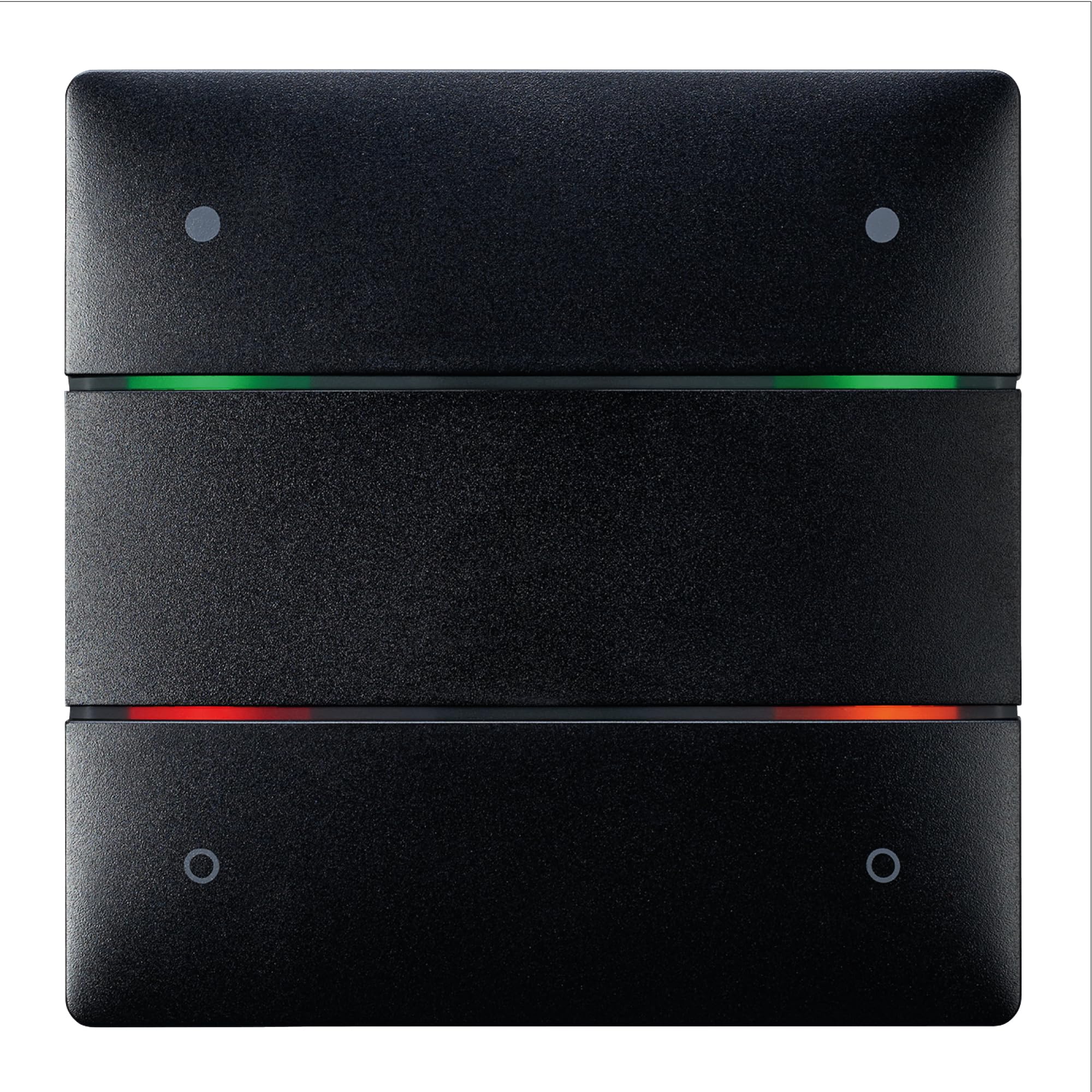Theben 4801414 I LUXORliving iON4 BK I Capteur tactile à 4 boutons en noir I Pour le système Smart Home KNX LUXORliving I Capteur de température intégré I Interrupteur I Allumage/Dimmmage/Volet