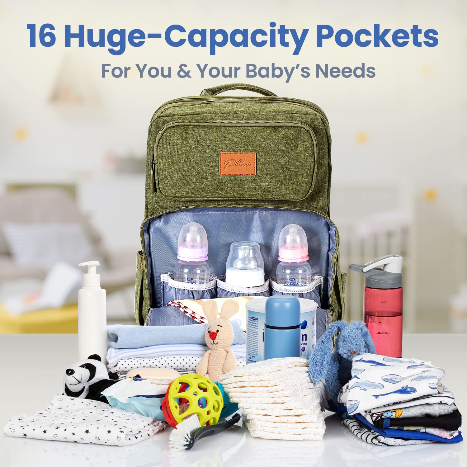 PILLANI Diaper Bag Backpack, Baby Bag for Boys & Girls,Diaper Backpack