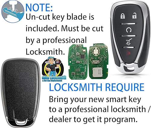 Miniatura 5 de Llave inteligente para Chevrolet, reemplazo de llavero de proximidad Alliskeys para Chevy Traverse Blazer Trailblazer 2017-2022 HYQ4EAHYQ4ES