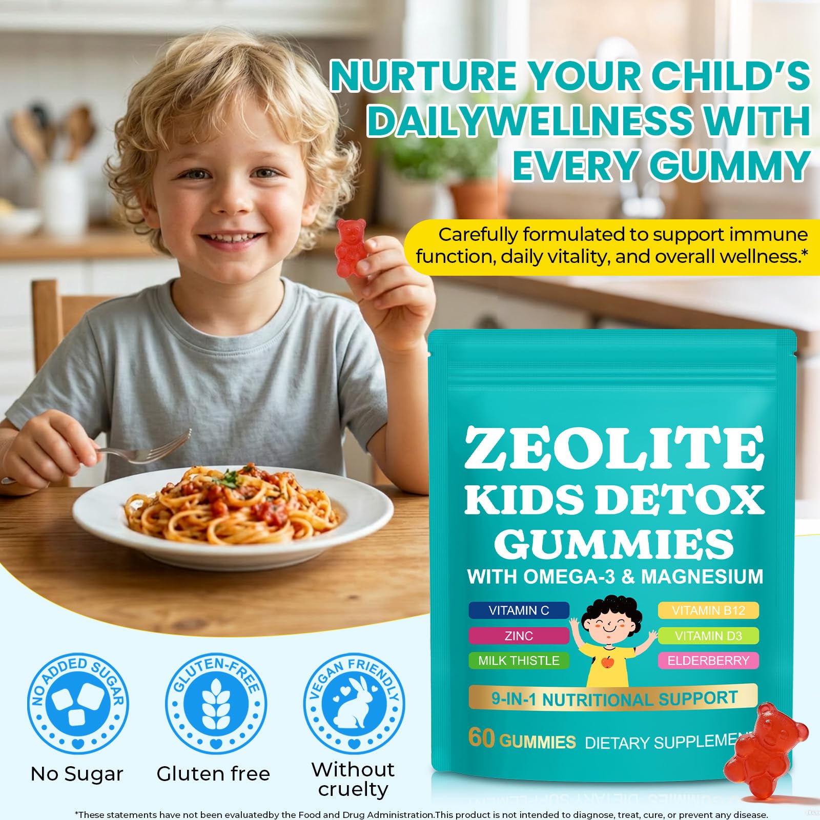 Zeolite Kids Gummies, Mixed Berry, Sugar Free, 60 Gummies — Amazon image 5