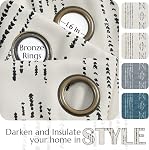 Jinchan 95% Rideaux de Boho noir 84 Inches Long pour Chambre Noir sur Beige Géométrique Imprimé Grommet Top Chambre Darkening Thermal Insulated Fenêtre Draps 2 Panneaux