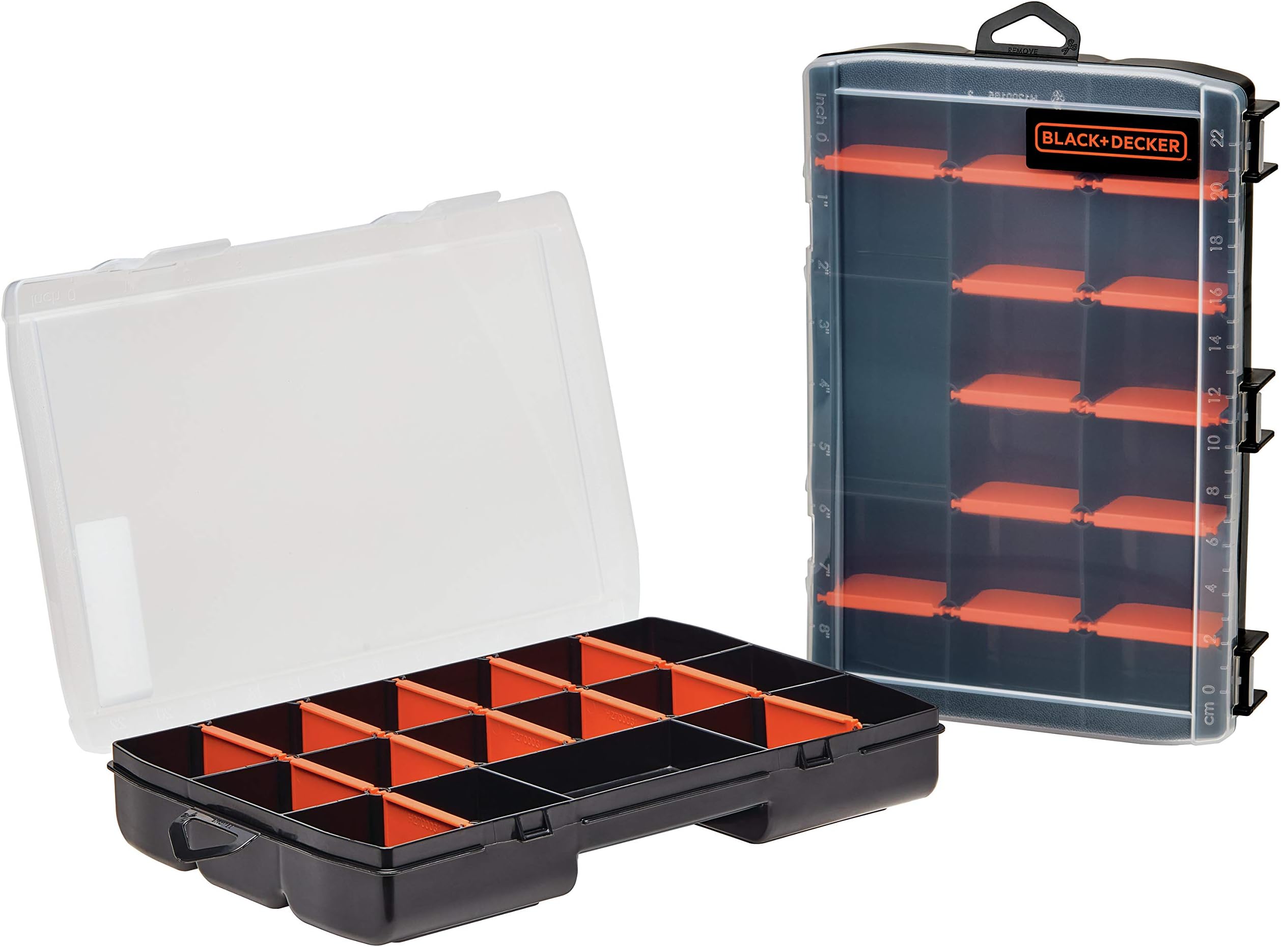 beyond by BLACK+DECKER Small Parts Organizer Box with Dividers, Screw Organizer & Craft Storage, 17-Compartment, 2-Pack (BDST60779AEV)