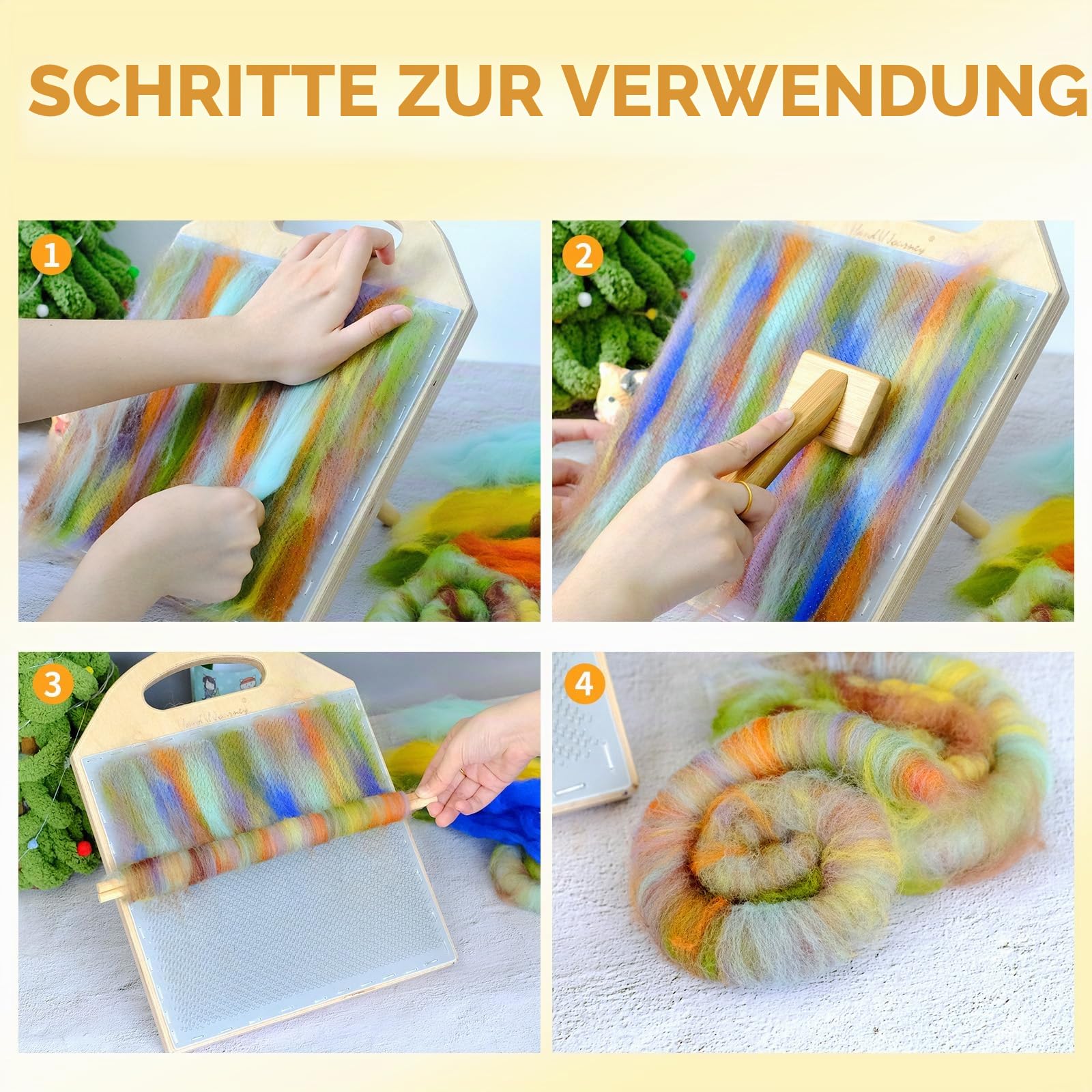 HAND U JOURNEY 24,9 cm Wollmischbrett, 6,5 PPI feiner Karton