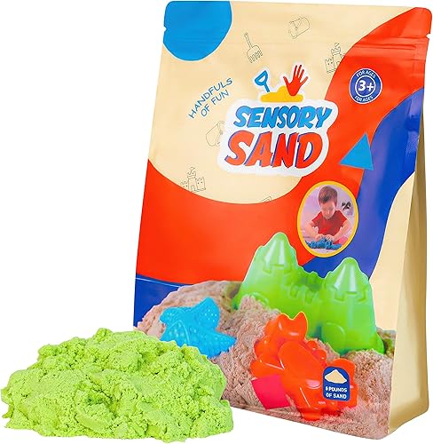 Sensory Sand Bolsa de arena verde de 5 libras para niños y niñas, gran juguete para niños
