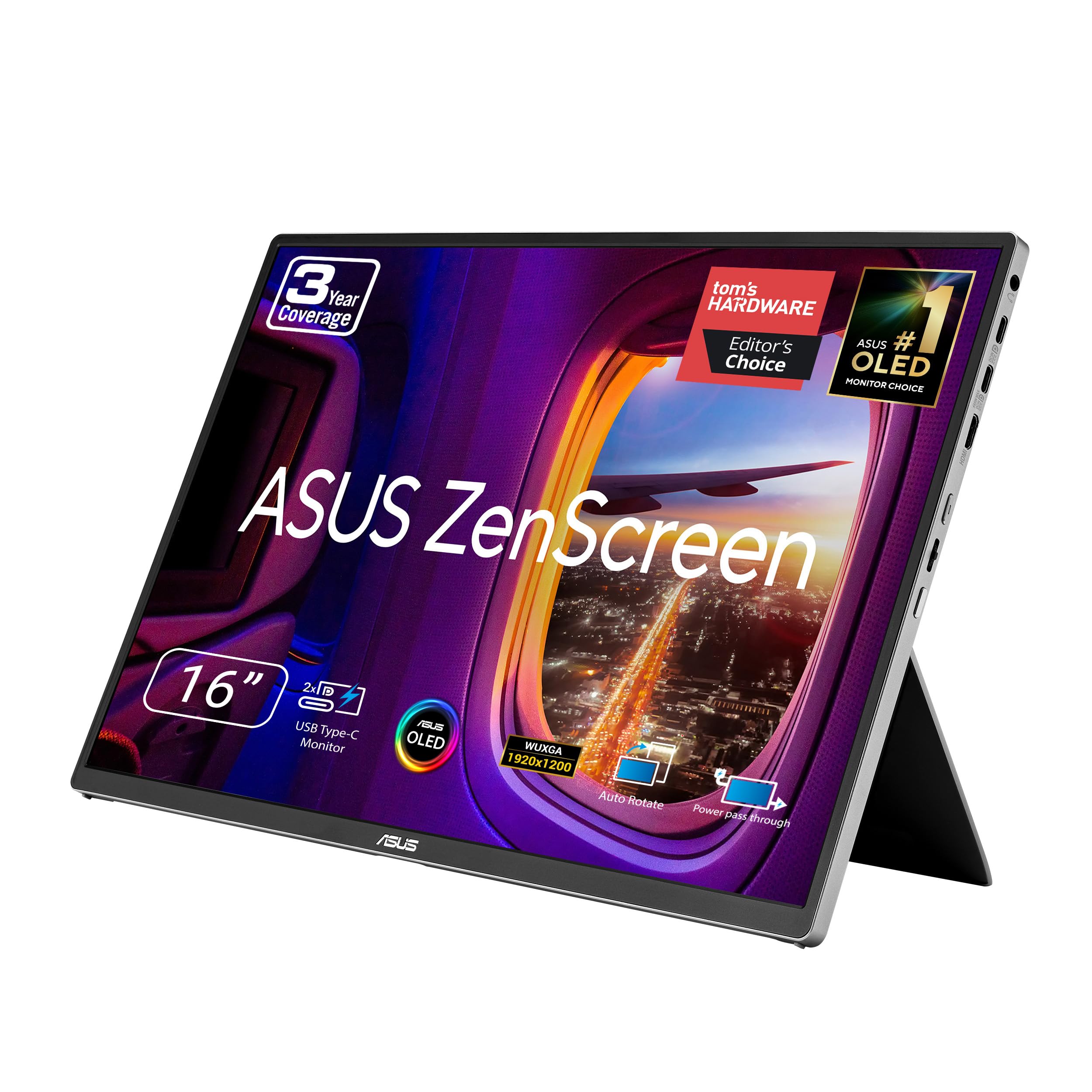 Amazon.co.jp: ASUS ZenScreen MQ16FC 15.6インチ 16:10 USB-C OLED