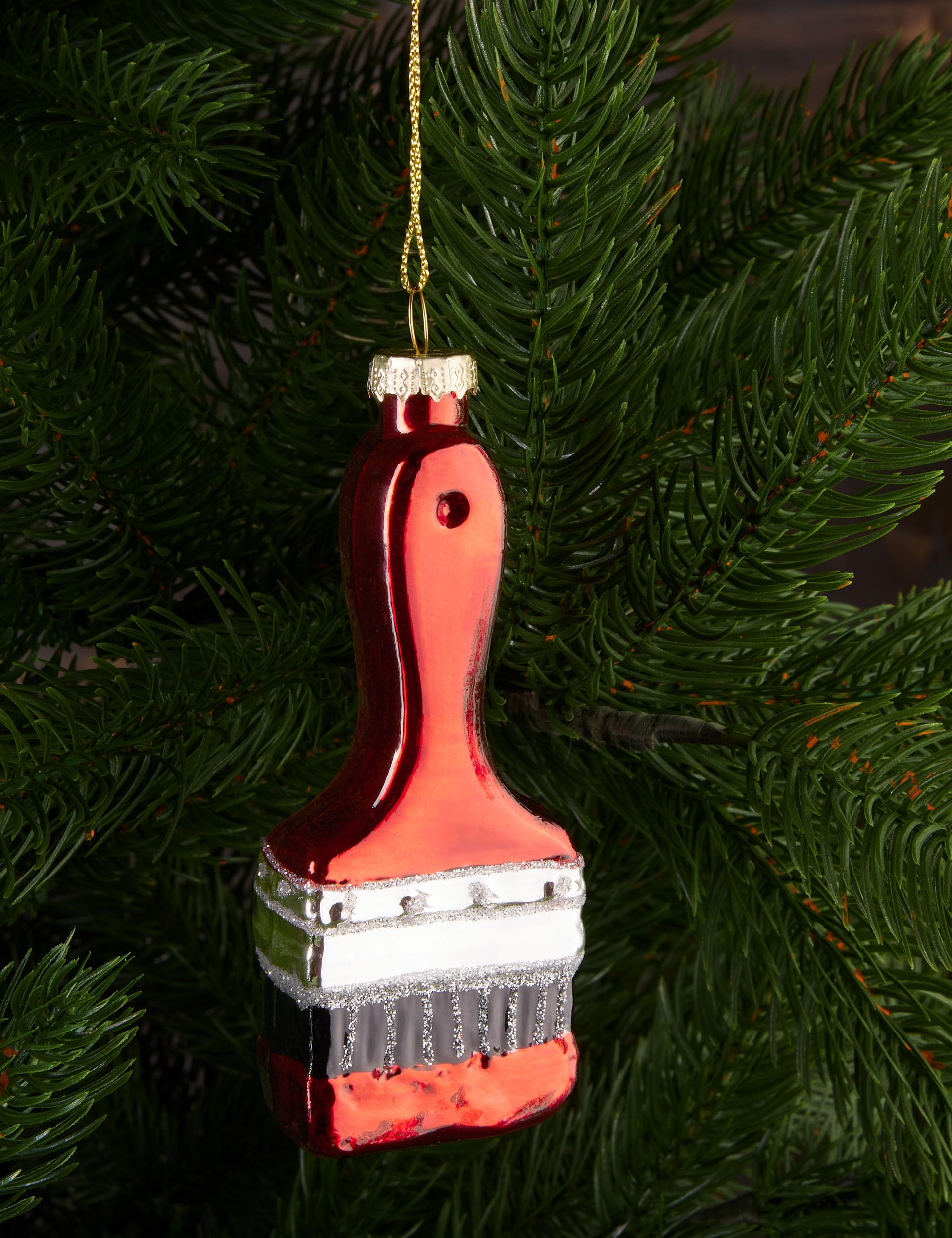 Boule pour Noël verre soufflé décor doré 100 mm | vente en ligne sur