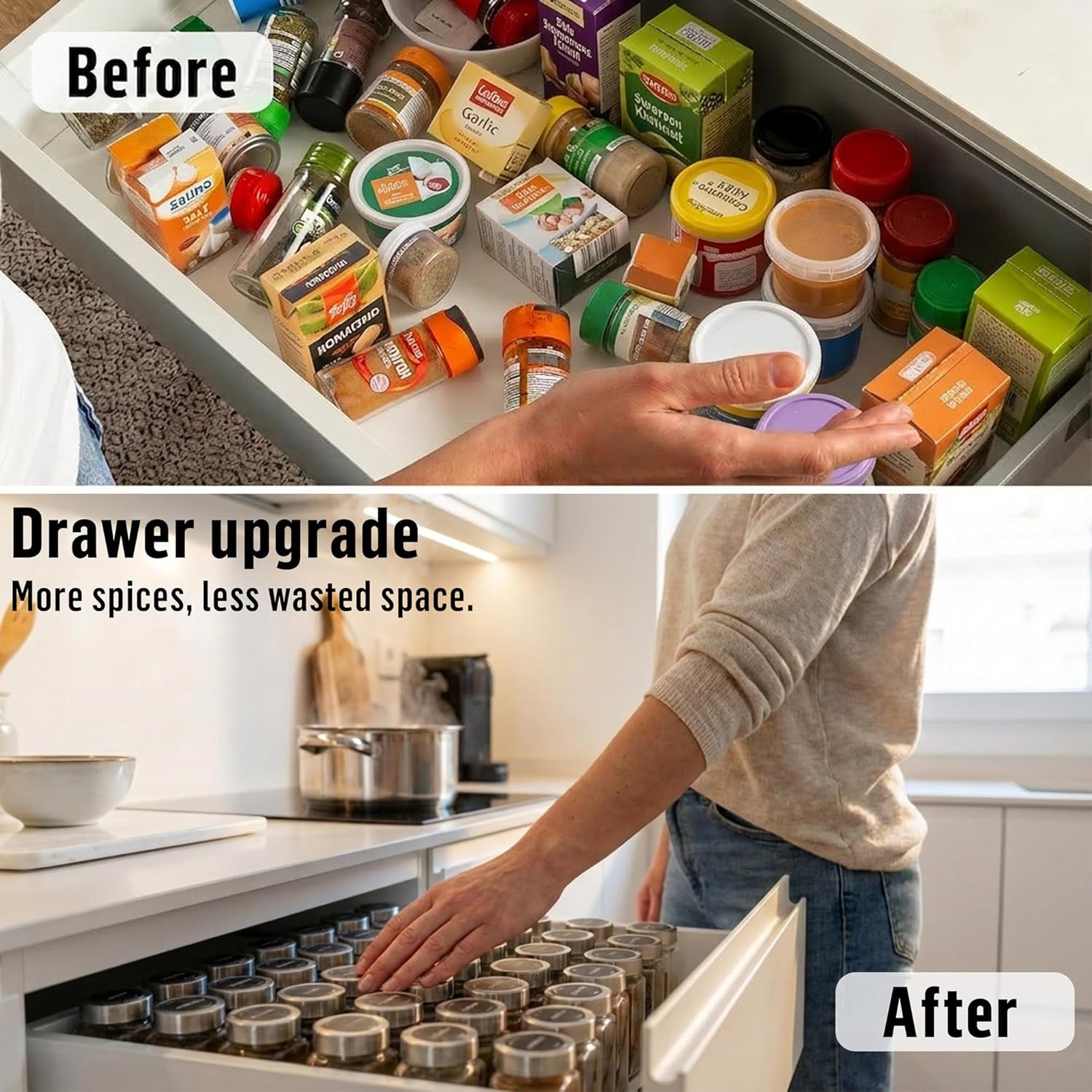 Glass Spice Jars with Label 24 x 4oz [LABELS incl] Spice Containers with 280 Labels, Shaker Lids, Funnel & Chalk Marker - Empty Herb Seasoning Containers, Small Seasoning Bottles for Herb